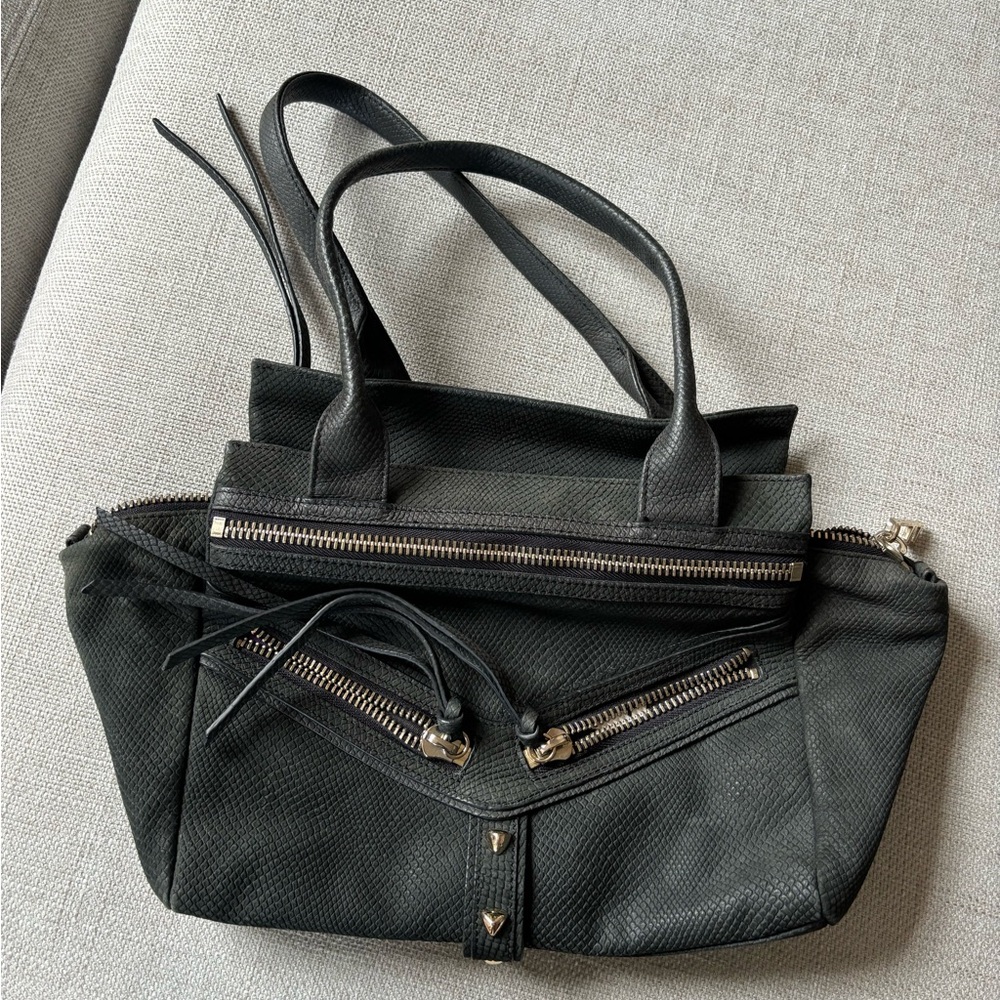 Botkier Trigger Suede Black Textured Handbag - image 1